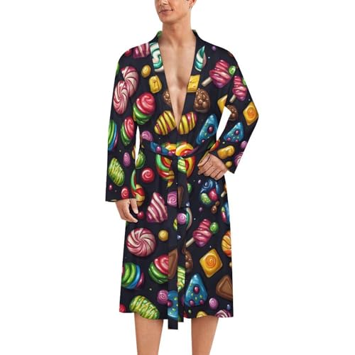 Peignoir de bain pour homme kimono léger imprimé bonbons colorés