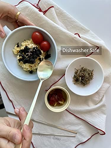 cozymomdeco Korean Made Traditional Utensil Flatware Modern Gold Color 18-10 Stainless Steel Spoon & Chopsticks Set Good