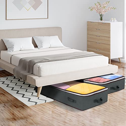 Under Bed Storage Bags For Bedroom, Large Capacity Clothes Storage Bins, Foldable Bed Storage Containers With Clear Window For Clothes Comforter Blanket Clothing Sweaters Pillows, Toys (2 Packs) #TOP6