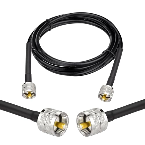 Superbat CB Coax Cable, RG8x Coaxial Cable 6ft UHF PL259 Male to Male Low Loss CB Antenna Cable 50 Ohm for HAM Radio, Antenna Analyzer, Dummy Load, SWR Meter