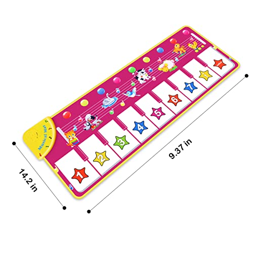 Renfox Musical Piano Mat, Toddlers Music Floor Keyboard Blanket Dance Mat With 8 Different Animal Sounds, Early Learning Educational Toys Gift For 1 2 3 4 Years Old Baby Boy Girl (Batteries Included) #TOP4