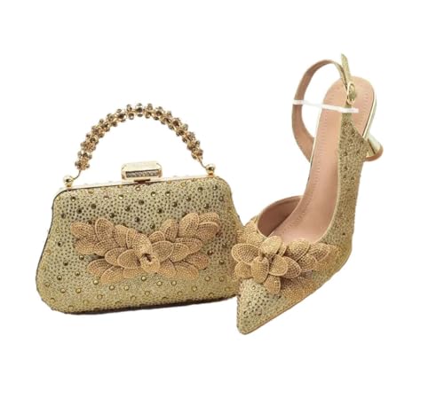 Escarpins à talon haut et pochette strass pour fête et mariage