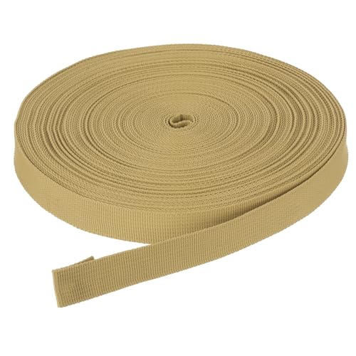 DMiotech 10 Yard x 3/4 inch Width Nylon Webbing Strap Poly Flat Webbing Strapping for DIY Craft Backpack Strapping, Sewing, Outdoor Gear Repair, Dark Khaki