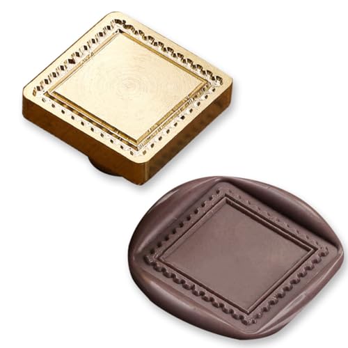 neliege シーリングスタンプ シーリングワックス ヘッドのみ 額縁 単品 封蝋 手作り (2.正方形額縁)