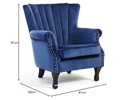 Image of Chair Armchair Single Sofa Chair for Small Apartments, Living Room or Bedroom Chair (Set of 2 Chairs) (Set of 2 Blue)