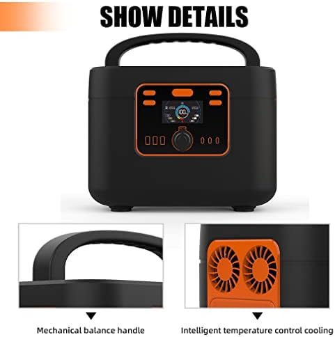 Portable Power Station 1200W/1050Wh Large Capacity 328300mAh LiFePO4 Mobile Power Supply Outdoor Generator with LCD Display for Camping, Garden Outdoor Adventures RV and Emergencies (Orange)