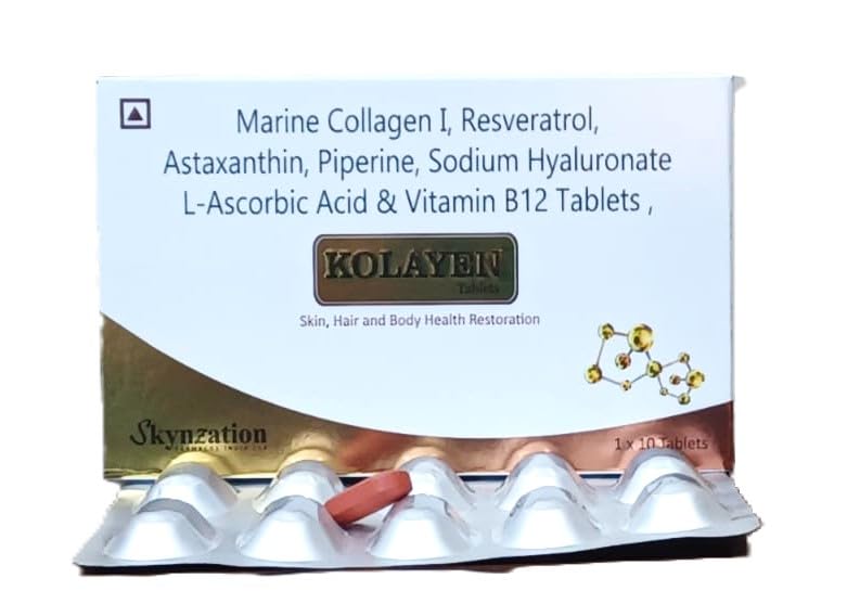 KOLAYEN TABLETS(Marine Collagen 1000mg +Antioxidants +Hyaluronate) I Anti-ageing I Skin, Hair & Bone Health-image-45