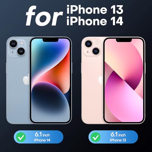 Image of TAURI for iPhone 13 Case, Compatible with MagSafe, Pink | with Screen Protector, Not-Yellowing Military-Grade Protection, Shockproof Slim Magnetic Case for iPhone 13
