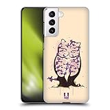 Head Case Designs Gatto Jacaranda Animali Selvaggi in Fiore Custodia Cover Dura per Parte Posteriore Compatibile con Samsung Galaxy S21 5G