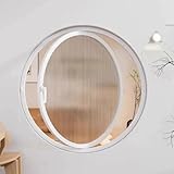 Ventana Abatible Redonda Giratoria Empotrada, Ventanas Decorativas Ventiladas, Ventana De Ojo De Buey, Para Baño, Cocina Y Decoración De Casitas De Juegos(White,60cm/23.6in)