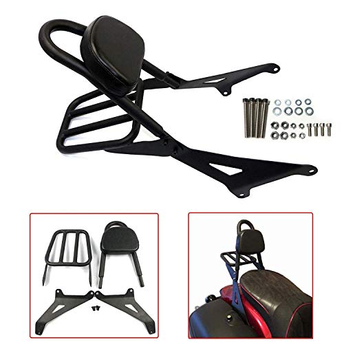 Respaldo negro desmontable Sissy Bar con portaequipajes para Yamaha XVS1300 Cover