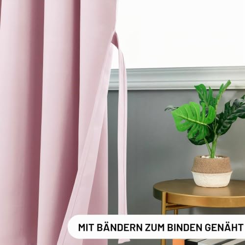 DWCN Blickdichte Vorhänge mit Kräuselband Verdunkelungsvorhänge Krawatten – Ansicht 3