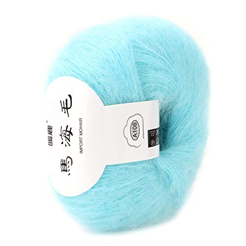 26G/Roll Soft Angora Mohair Yarn Wool Knitting Yarn For Clothes Scarves Sweater Shawl Hats And Craft Projects Include A Crochet(Bright Blue) #TOP5