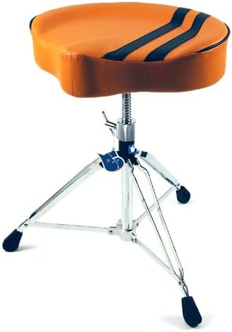 Bigdog Custom Saddle Drum Throne Retro Design - Tan/Black Stripe