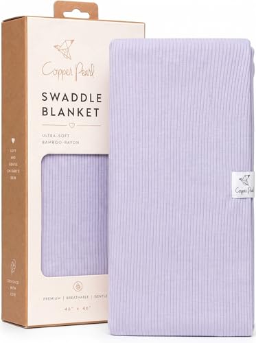 Image of Copper Pearl Swaddle Blankets for Newborns | Soft Stretchy Receiving Blankets for Boys and Girls | Large 46 x 46 Inch Baby Blankets | Lightweight and Breathable Swaddles | Periwinkle