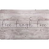 Home Dynamix Cozy Living Live Laugh Love Runner Anti-Fatigue Kitchen Mat, Non-Slip Floor Mat, Padded Standing Desk Mat, Non-Slip Floor Mat, Padded Standing Desk Mat, Beige/Brown, 17.5'x30'