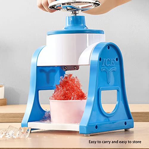 Hand Crank Ice Crusher,Ice Crusher Shaver,Ice Maker for Making Drinks for Fast Coarse, Shaved or Fine Chips Snow Cones or Slushies Mini Portable Ice Machine Ice Crusher for Children(Blue) - Thumbnail 3