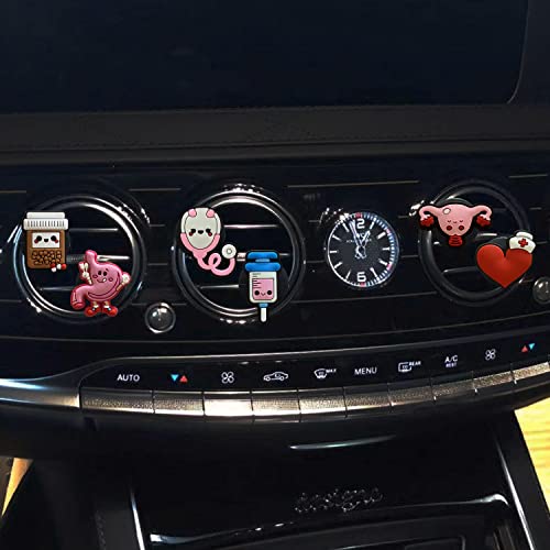 Image of 6 Pcs Medical Air Vent Clips - Cute Cartoon PVC Nurse Stethoscope Car Air Fresheners Vent Clips Funny Air Conditioning Outlet Clip Car Decoration Interior Decor Accessories for Women Men