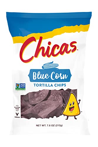 Chicas Tortilla Chips, Blue Corn Tortilla Chips, Lightly Seasoned With Sea Salt, Gluten Free, Vegan & Non-Gmo, For Dips, Spreads & More, 7.5-Ounce Bag (Pack Of 6) #TOP1