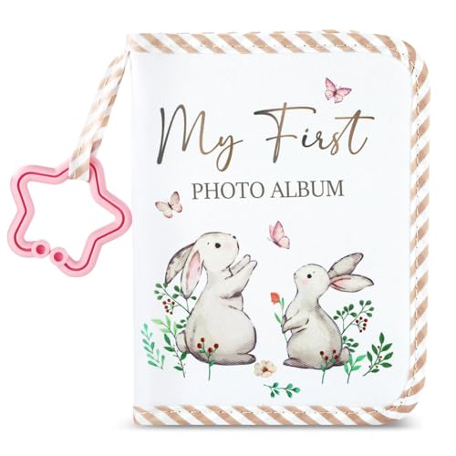 Image of Baby's My First Family Album Soft Photo Cloth Book Rabbit My First Book of Photos Baby Memory Album Gift Holds 4x6 Pictures for Babies Newborn Toddler & Kids Girls Baby Shower
