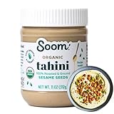 Soom Foods Organic Tahini 11oz (1 Pack) | Roasted & Ground Sesame Seed Paste | Creamy Tahini for Dubai Chocolate, Hummus, Sauces | Vegan, Nut-Free, Gluten-Free, Kosher, Keto, Paleo, Whole30