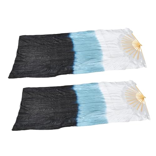 BESPORTBLE 2pcs Silk Dance Fan Gradient Colors for Belly and Festivals Elegant Fans for All Dance Styles