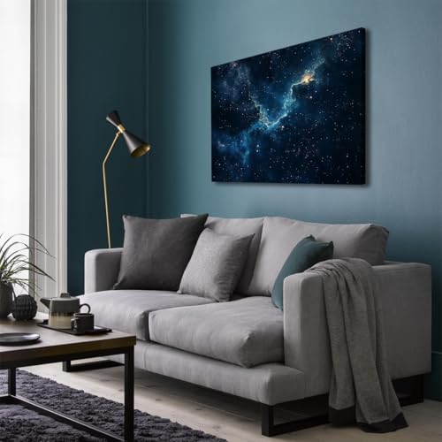 Toile nébuleuse espace profond 87x118cm avec cadre intérieur pour salon