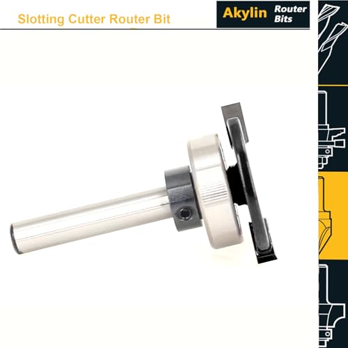 Akylin Router Bits 1/4 Inch Shank - Top Bearing Slot Cutter Router Bit - 1-1/4 Cut Dia, 5/32" Height, 3/16" Depth, Carbide Tip Slot Cutting Bit/Slotting Cutter, for Wood Flooring Grooves 3 Akylin Router Bits 1/4 Inch Shank - Top Bearing Slot Cutter Router Bit - 1-1/4 Cut Dia, 5/32" Height, 3/16" Depth, Carbide Tip Slot Cutting Bit/Slotting Cutter, for Wood Flooring Grooves - Image 3