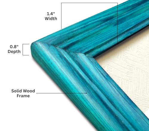 Image of 24 x 36 Wooden Photo Frames for Wall Decoration, 24 x 36 inch Pine Blue Wood Photo Frames for Loved Ones, Gifts, Photo Frame for Home Decor, Photos, Posters and Artworks (24 x 36 inch, Blue)
