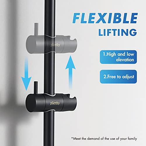 27 Inch Shower Slide Bar Bathroom With 360°Adjustable Handheld Shower Holder Wall Mount Shower Rod Steel+Zinc Alloy Polished Matte Black Slide Bar #TOP1
