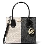 Michael Kors Mercer Medium Messenger Bag Vanilla Black Multi MK Signatue