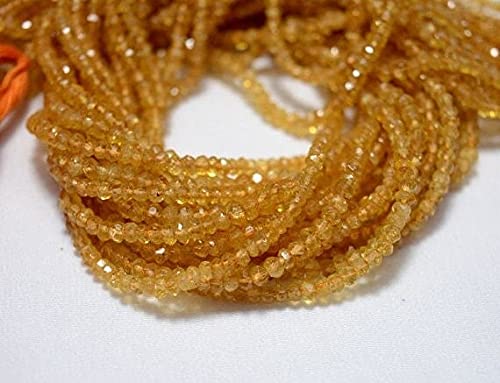 Citrine perles de 3mm en rondelles pour fabriquer vos bijoux d'été fait main