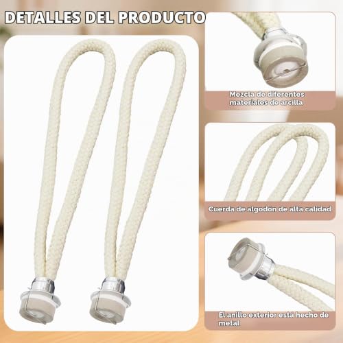 Miniatura 3 de Aihoom 2 Piezas Mecha Para Lámpara Berger, Repuesto De Mecha Catalítica 18mm Diámetro X 16cm, Para Lámparas De Aceite Y Difusores De Aromas - Purificación Del Aire Y Aromaterapia
