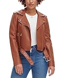 Levi's Women's Faux Leather Belted Motorcycle Jacket (Standard and Plus Sizes), Camel, 1X