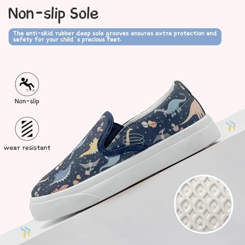 Toddler Shoes for Girls Boys Slip On Canvas Sneakers Lightweight Breathable Cartoon Low Top Kids Casual Walking Shoes2