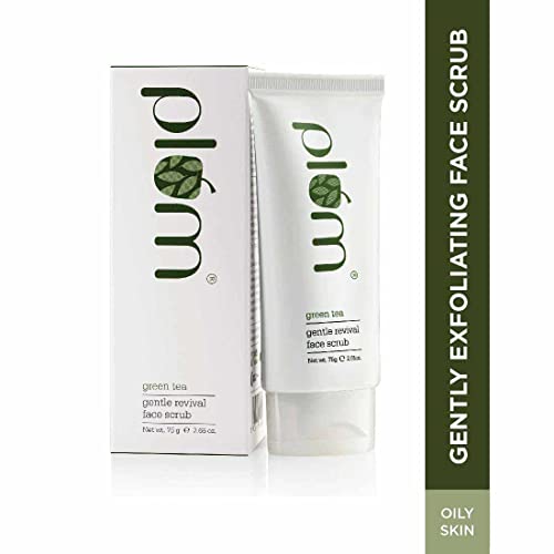 Plum Face Scrub With Green Tea, Hibiscus Extracts & Cellulose Beads For Acne-Prone Skin, Moisturizing & Exfoliating Scrub, Sls & Paraben Free, Facial Cleanser & Exfoliator For Men & Women 2.64 Fl Oz #TOP5