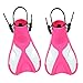 Luzhengyang Adjustable Strap Swim Training Flippers for Women Men Kids, Open Heel Snorkel Water Sports Boots, Perfect for Scuba Diving, Swimming Beginners, and Junior Diving - TPR + PP - Pink