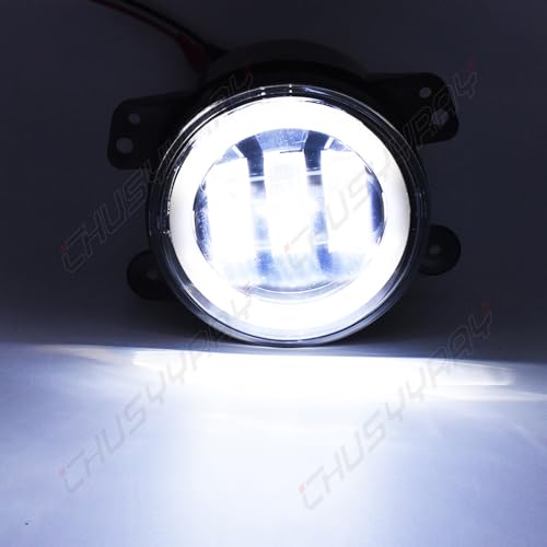 CHUSYYRAY 4 Inch Fog Light Assembly Compatible with Freightliner Coronado Fog Lights Assembly, LED Driving Bumper Clear Lens Fog Lamps with DRL and Turn Signal, 6000K Super Bright, Pack of 2 by CHUSYYRAY - Used condition - Image 6