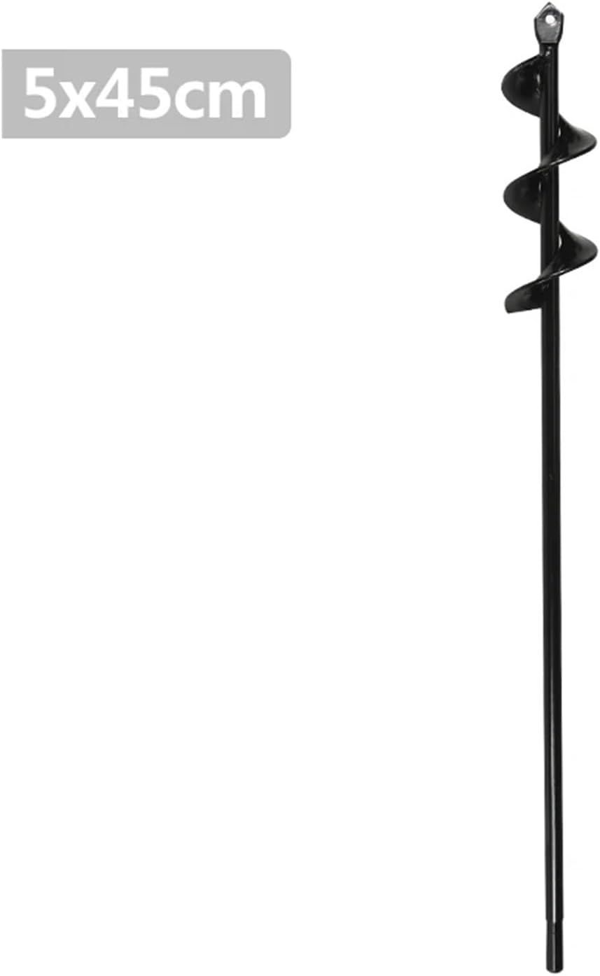 CMCP Garden Auger Spiral Drill Bit for Planting - 4-8mm Hex Shaft Soil Digger for Flowers and Plants(5x45cm)