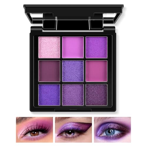 Boobeen 9 Couleurs Palette d'Ombre à Paupières Matte et Scintillante, Ombre à Paupières Crème Très Pigmentée, Ombre à Paupières Lumineuse, Longue Tenue