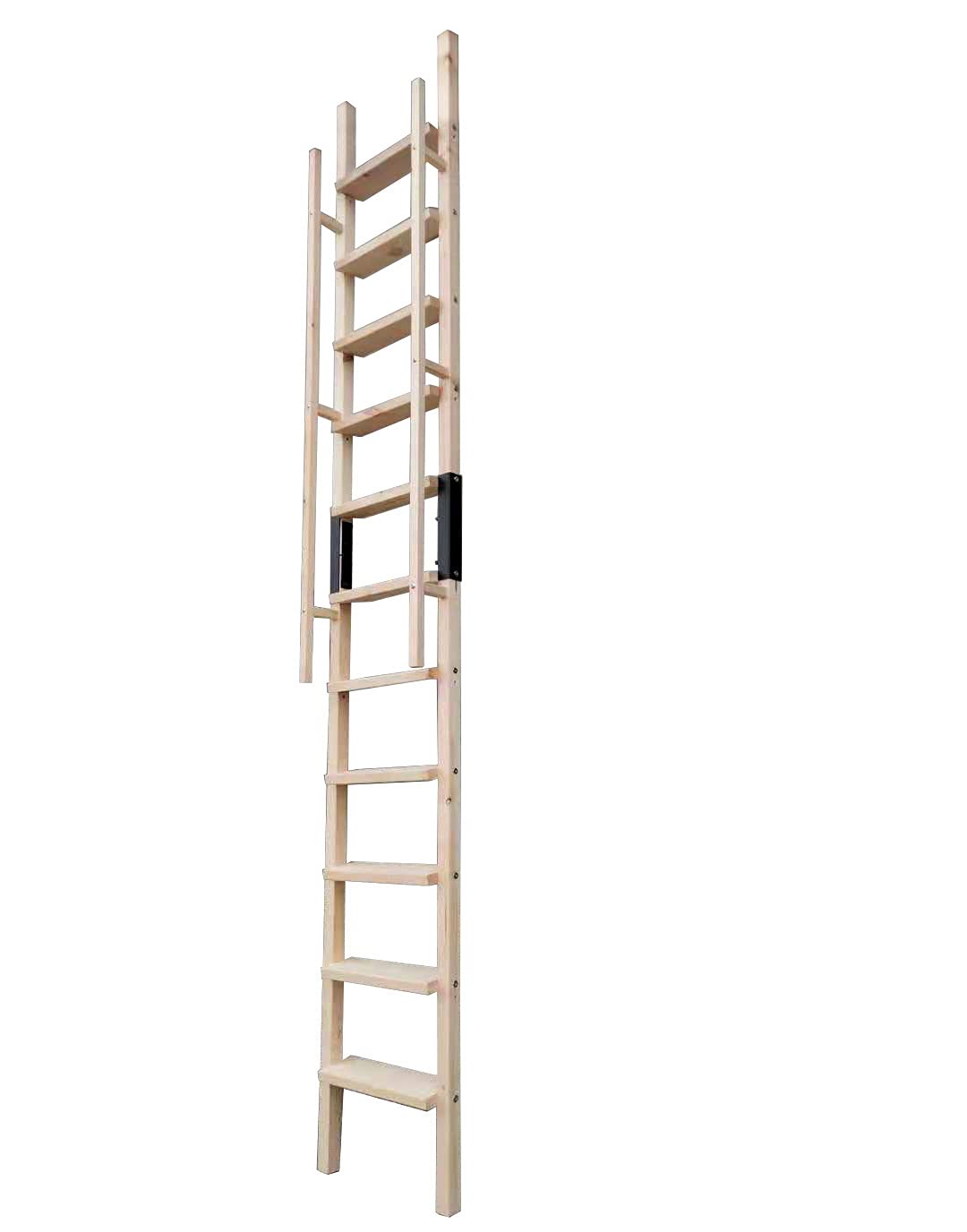 Buy DIYHD 120" Glab Handle Knotty Pine Wood Ladder Sliding Library