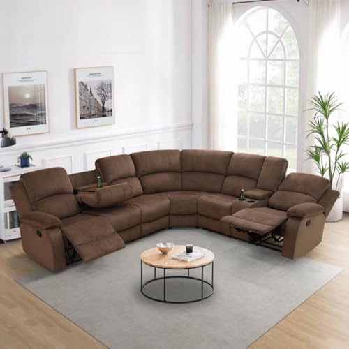 Reclining L-Shaped Sofa with Cup Holders and Storage