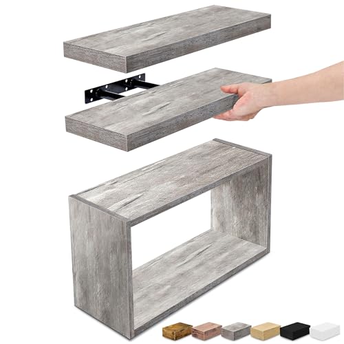 Sorbus Bathroom Shelves, Set of 3, Wall Mounted (Grey) by Sorbus - Used condition - US$26.49