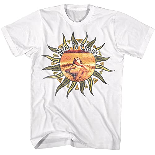 Image of American Classics Alice in Chains T Shirt Sun Mens Adult Short Sleeve T Shirts 90s Music Vintage Style Graphic Tees, White, Medium