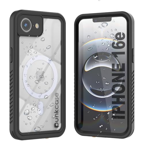 Punkcase for iPhone 16e Waterproof Case [Extreme Mag Series] [Slim Fit] [IP68 Certified] [Shockresistant] Armor Cover W/Built in Screen Protector for iPhone 16e (6.1") (2025) (Black) by PunkCase - Used condition - US$30.00