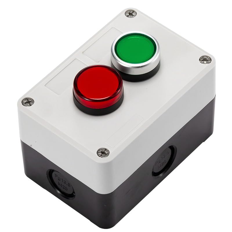 Miniatura 5 de EKINS Arrow Symbol indicates Start and Stop self-Reset Momentary Waterproof Button Box Switch Emergency Stop Industrial Control Box (Color  2-06)