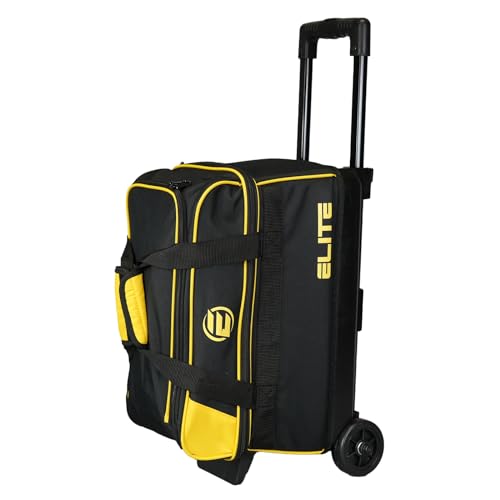 ELITE Basic Double Roller Bowling Ball Bag With Wheels | Stylish Graffiti-Style Design | Durable Bowling Bags With Ample Storage | Yellow by ELITE - Used condition - US$45.33