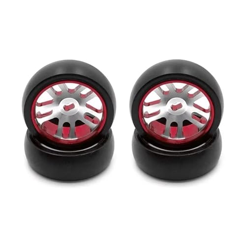 RC�J�[�^�C�� For Wltoys 284131 K969 K989 For Kyosho For Mini-Z 1/28 RC�J�[�A�b�v�O���[�h�p�[�c 4�� �n�[�h�v���X�`�b�N �h���t�g�^�C�� �^�C�� ���^���z�C�[������(Red)