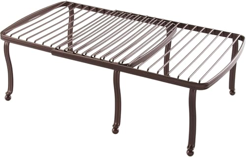 iDesign York Metal Free Standing Expandable Shelf for Storage in Kitchen, Pantry, Cabinet, Bathroom, Office, Craft Room, Extends 12.75