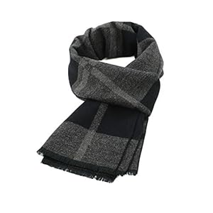 Durio Schal Herren Warm und Weiche Winterschal Herrenschal Gestrickt Plaid Winter Lange Schals